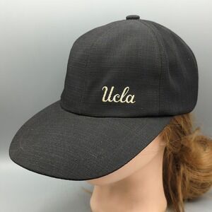 Vintage UCLA Script Logo Hat Black Cap Long Bill Made in Korea by Chung Lim